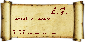 Lezsák Ferenc névjegykártya